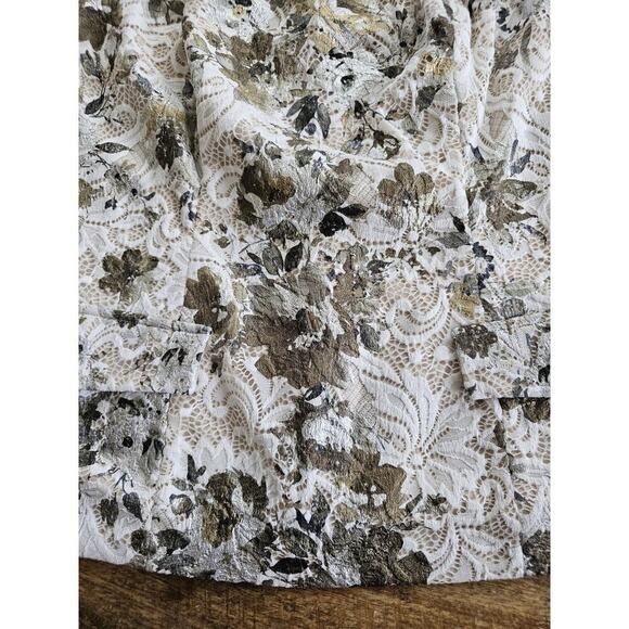 Maree Pour Toi All Over White Lace Bustier Top With Gold And Silver Floral 16 - Picture 10 of 11